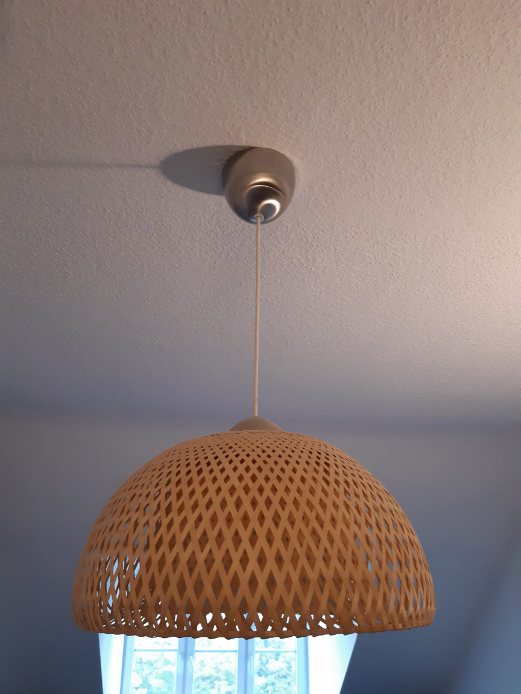 Lamp, hanging basket shade (Ikea Böja)
